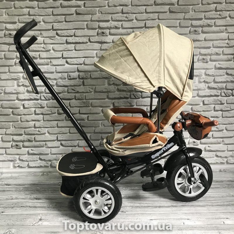 Дитячий триколісний велосипед Best Trike 5099 (БЕЖЕВИЙ), батьківська ручка і поворотне сидіння 1864 фото