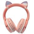 Беспроводные Bluetooth наушники с кошачьими ушками LED SP-25 Розовые