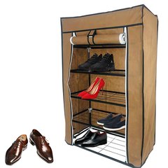 Складной тканевый шкаф для обуви FH-5556 Коричневый