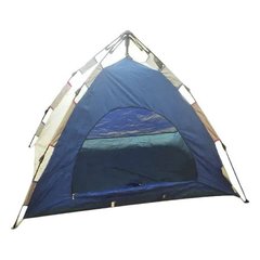 Палатка полуавтомат 4-х местная Синяя с бежевым 17610 фото