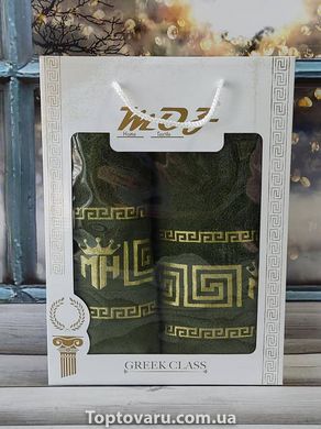 Полотенца подарочные Moz versace yesil набор 2шт 16828 фото
