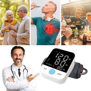 Цифровой тонометр плечевой автоматический Electronic blood Pressure Monitir BR-803 AND5371 Белый 32783 фото