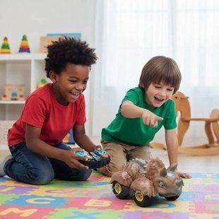 Машинка на радіокеруванні Динозавр TOYS 989-28 Коричнева 32823 фото