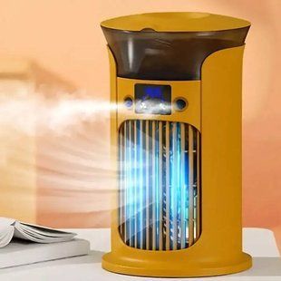 Вентилятор-охолоджувач із резервуаром для води Spray air cooler LY-940 Жовтий 37670 фото