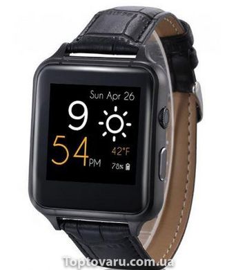 Умные часы Smart Watch X7 с черным кожаным ремешком и серебрянным ободком 4094 фото