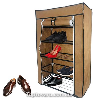 Складной тканевый шкаф для обуви FH-5556 Коричневый 3998 фото