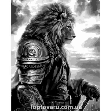 Картина за номерами Strateg ПРЕМІУМ Могутній лев з лаком розміром 40х50 см (SY6755) SY6755-00002 фото