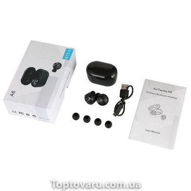 Бездротові навушники Bluetooth із зарядним кейсом MDR A6 Black NEW фото