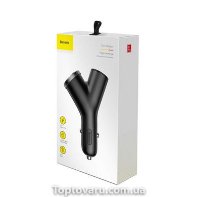 ОЗУ Baseus Y type dual USB+cigarette lighter extended car charger 3.1 A Black CCALL-YX01-00001 фото