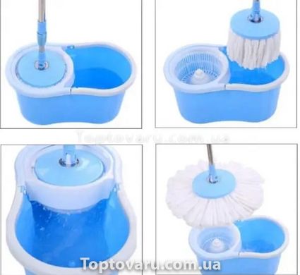 Комплект для прибирання відро та швабра з віджимом EasyMop 10л Синій 10949 фото