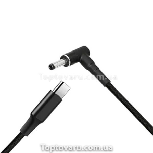 Кабель для заряджання ноутбука від 100w type-c to 4.0*1.7 1.8м Чорний 33515 фото