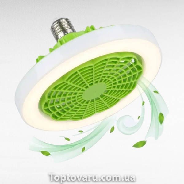 Стельовий вентилятор з LED-підсвічуванням і пультом управління AT-2522D Зелений з білим 37529 фото