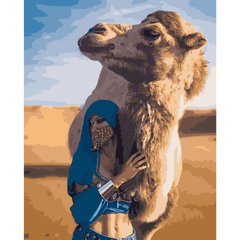 Картина за номерами Strateg ПРЕМІУМ Верблюд у Сахарі розміром 40х50 см (GS199) GS199-00002 фото