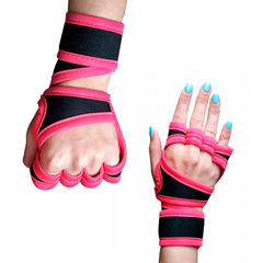 Перчатки для зала тренировочные с поддержкой запястья Sports Cross Training Gloves Розовые