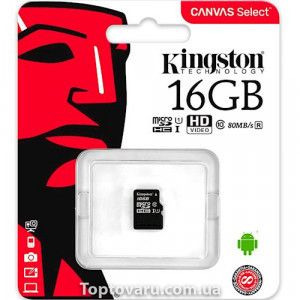 Карта памяти microSD Kingston 16 Гб без адаптера 6524 фото