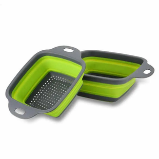 Дуршлаг силиконовый складной большой + маленький Collapsible filter baskets JM-612 10650 фото