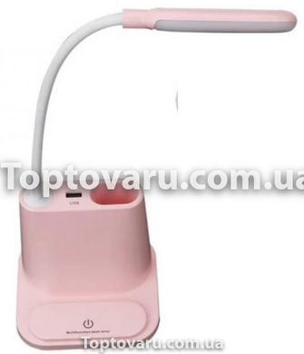 Умная настольная светодиодная лампа 3в1 с PowerBank Розовая 5491 фото