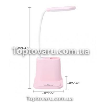 Розумна настільна світлодіодна лампа 3в1 з PowerBank Рожева 5491 фото