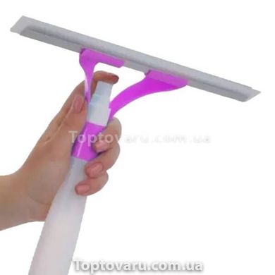 Щетка для мытья окон с пульверизатором (водозгон, стяжка) Economix Cleaning Розовая 17886 фото