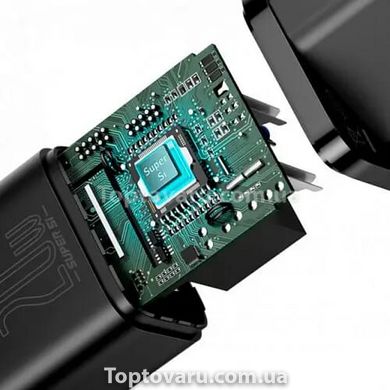 Мережевий зарядний пристрій Baseus Super Silicone PD Charger 20W (1Type-C) Чорний 9545 фото