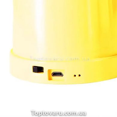 Настольная лампа с подставкой для телефона с USB зарядкой и АКБ Желтая 9352 фото