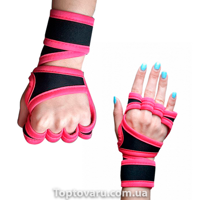 Рукавички для залу тренувальні з підтримкою зап'ястя Sports Cross Training Gloves Рожеві 8431 фото