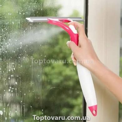 Щетка для мытья окон с пульверизатором (водозгон, стяжка) Economix Cleaning Розовая 17886 фото