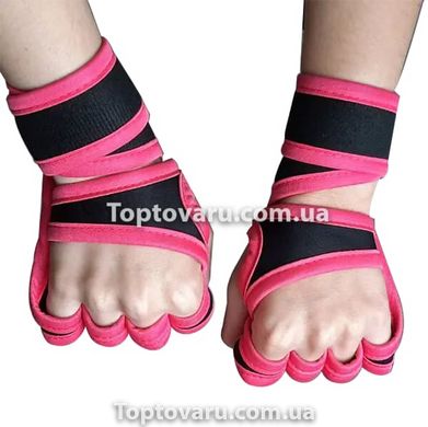 Перчатки для зала тренировочные с поддержкой запястья Sports Cross Training Gloves Розовые 8431 фото