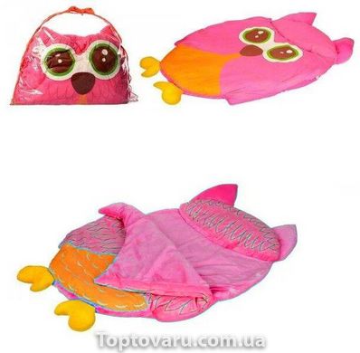 Детский спальный мешок Сова (102*76 см) для мальчиков и девочек Розовый 2299 фото