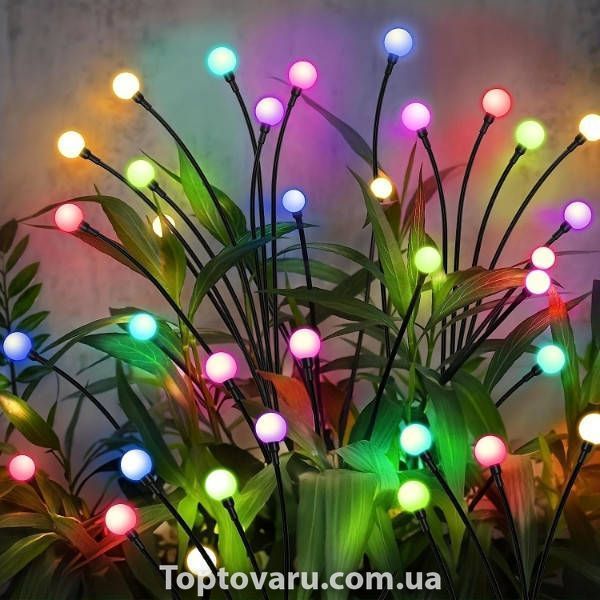 Комплект садових світильників декоративних Світлячки 2 шт по 6LED RGB 70см 30732 фото