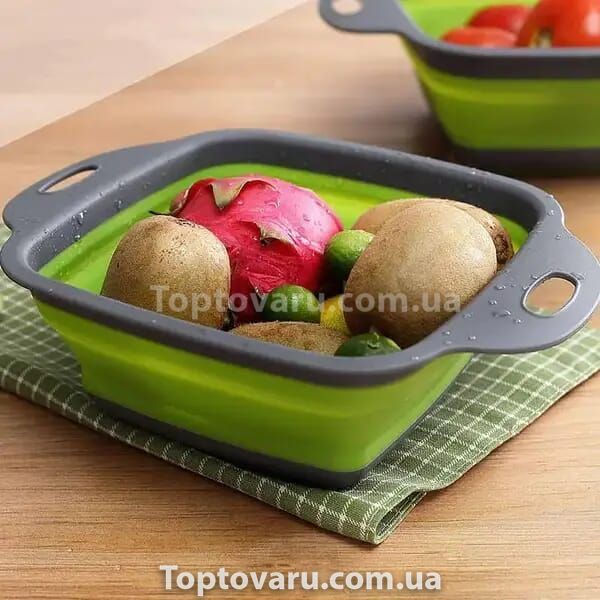 Друшляк силіконовий складаний великий + маленький Collapsible filter baskets JM-612 10650 фото