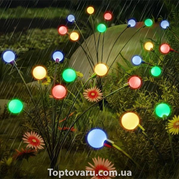 Комплект садових світильників декоративних Світлячки 2 шт по 6LED RGB 70см 30732 фото