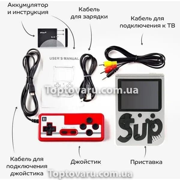 Портативна приставка Retro FC Game Box Sup 400 in 1 Plus White + джойстик 7587 фото