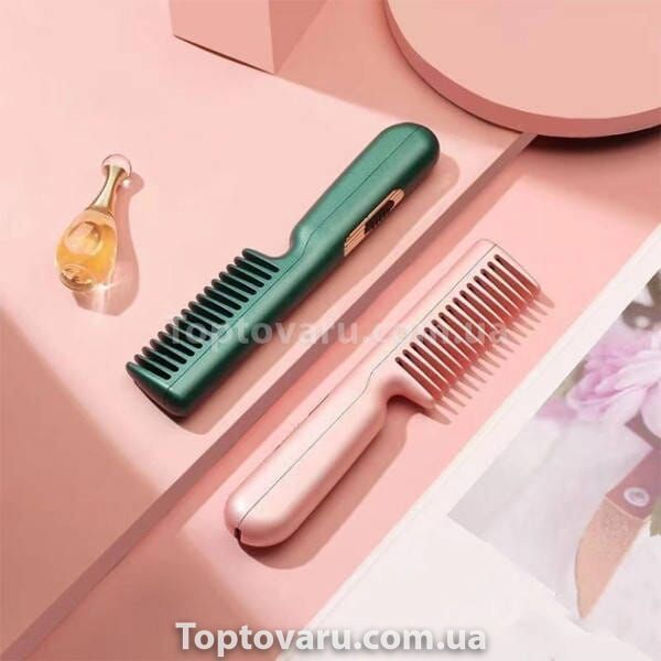 Расческа для выпрямления волос электрическая с USB-портом Hair Comb Зеленая 18704 фото