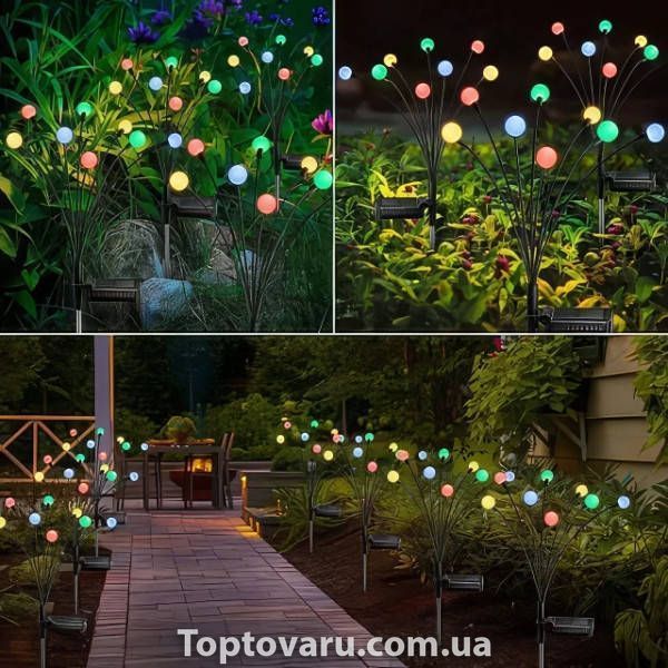 Комплект садових світильників декоративних Світлячки 2 шт по 6LED RGB 70см 30732 фото