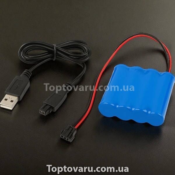 Танк на радіокеруванні акумуляторний з підсвічуванням та звуками 4,8V LH-C 041 B Чорний з червоним 31638 фото