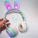 Наушники беспроводные детские с ушками кролика LED подсветка KE-01 Бирюзовые 13356 фото 3