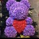 Ведмедик з серцем з 3D троянд Teddy Rose 40 см Фіолетовий 492 фото 2