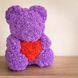 Мишка с сердцем из 3D роз Teddy Rose 40 см Фиолетовый 492 фото 1